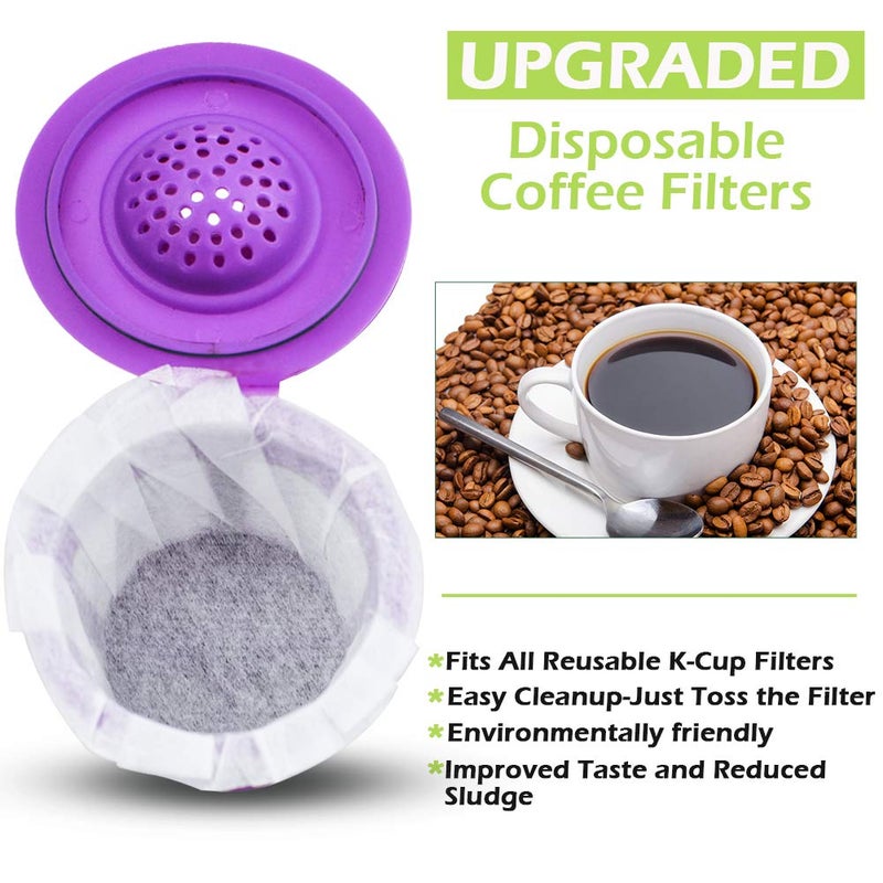 CAPMESSO Disposable Coffee Paper Filters Replacement Kerig Filter Compatible with Reusable Single Serve Pods Keurig Coffee Maker-300 Count (White) - Image 4